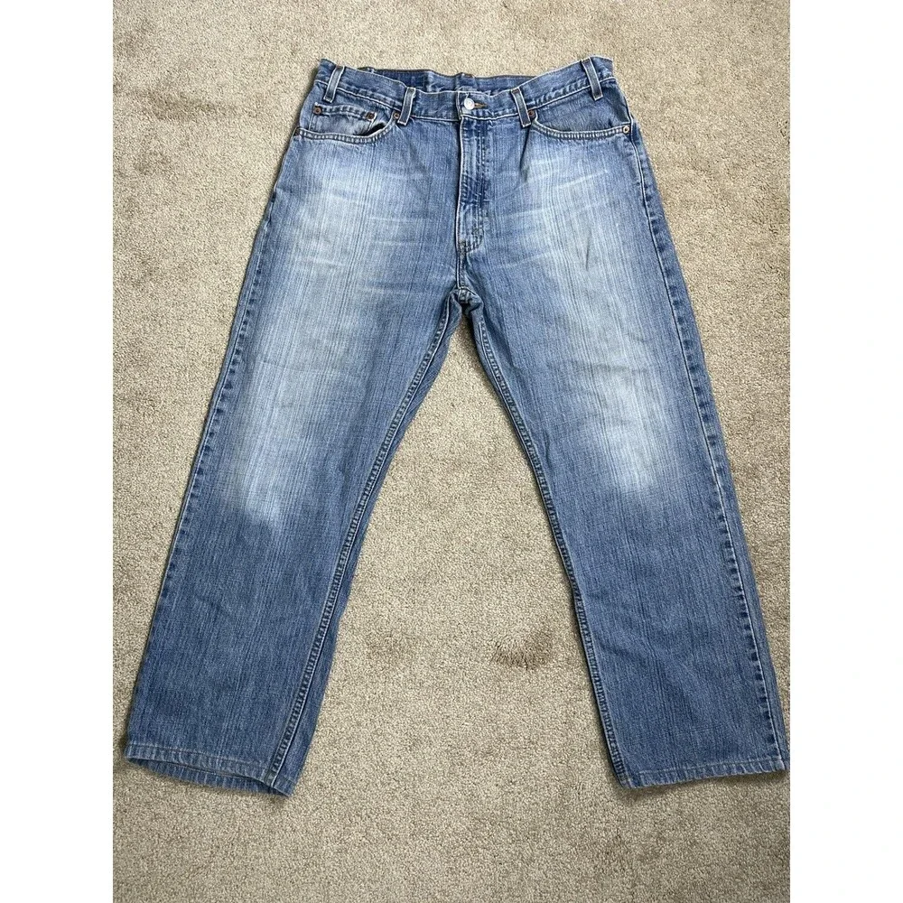 VTG Y2k Levi’s 505 Jeans Mens 35x26 Blue Regular Fit Straight Faded Denim Mexico